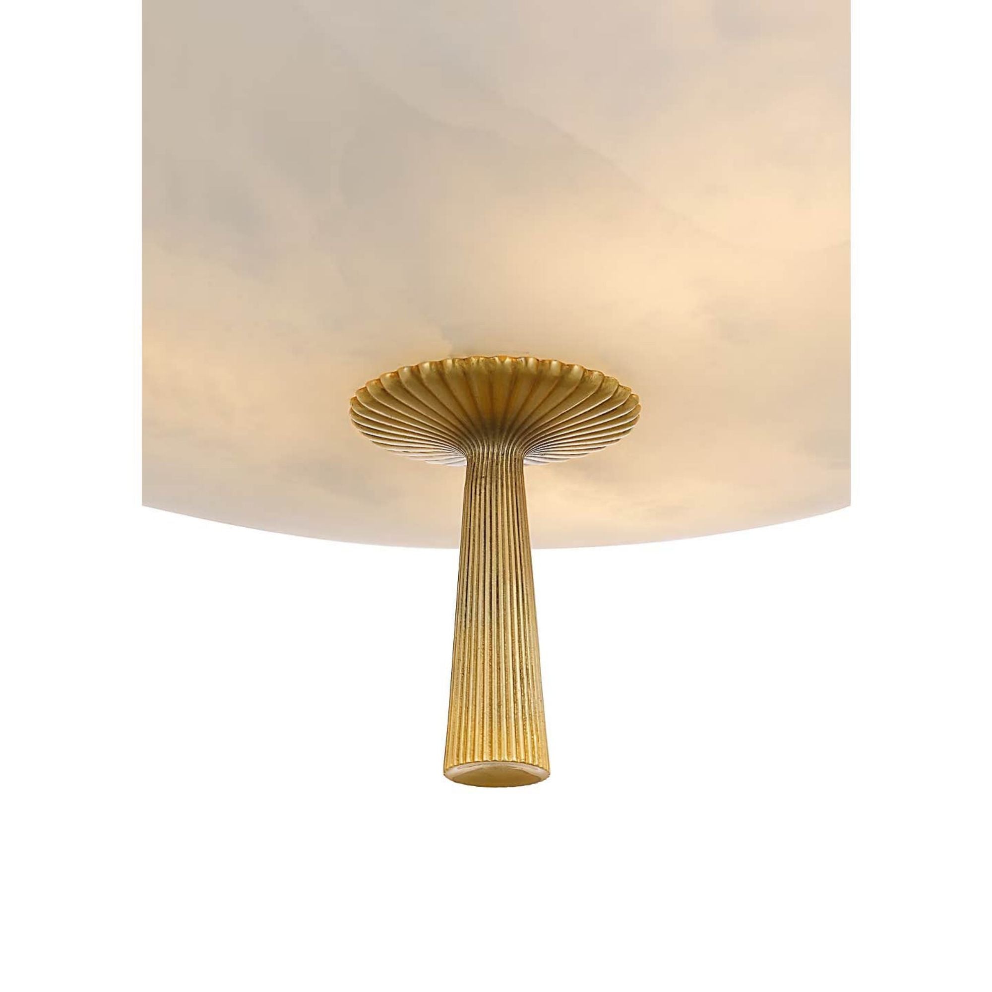 AERIN Pascal 19" Bowl Pendant in Hand-Rubbed Antique Brass with Alabaster W19"