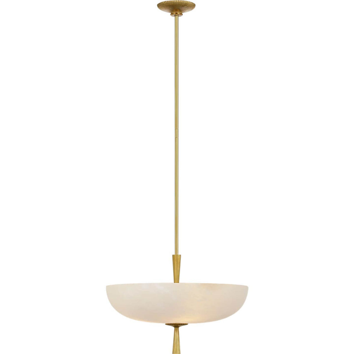 AERIN Pascal 19" Bowl Pendant in Hand-Rubbed Antique Brass with Alabaster W19"