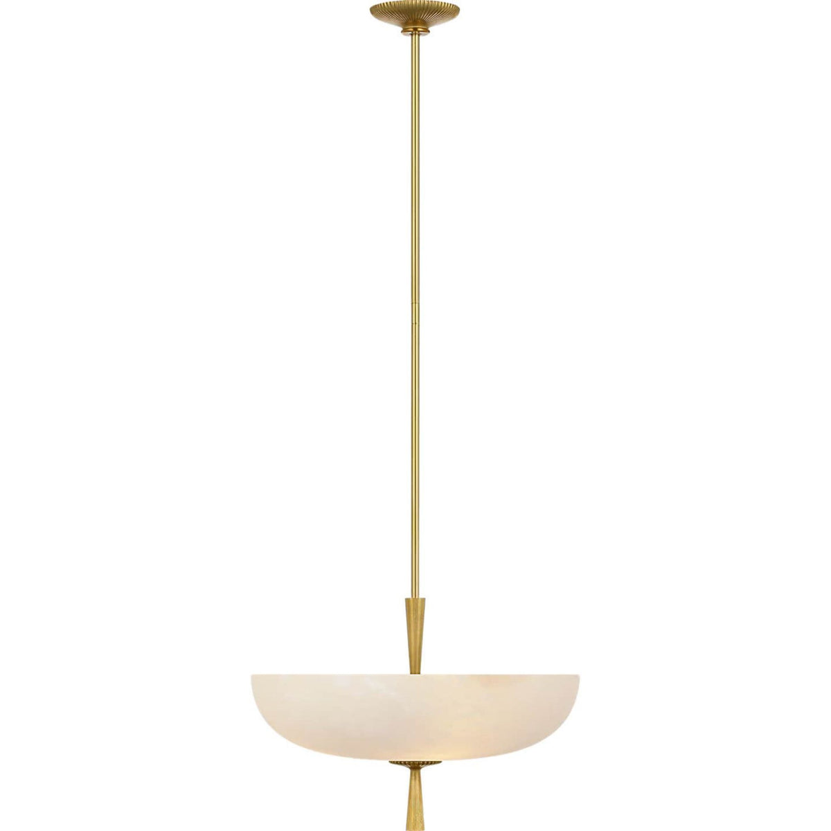 AERIN Pascal 19" Bowl Pendant in Hand-Rubbed Antique Brass with Alabaster W19"
