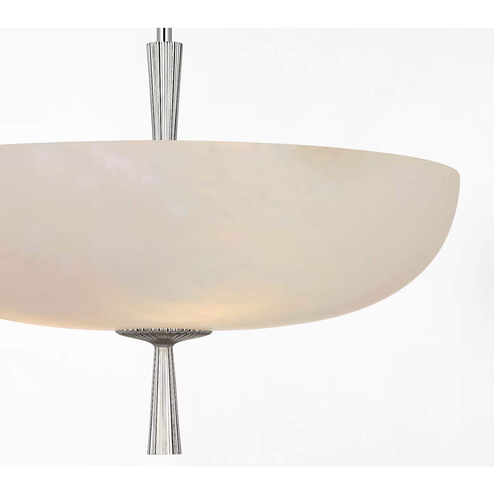 AERIN Pascal 19" Bowl Pendant in Polished Nickel with Alabaster W19"