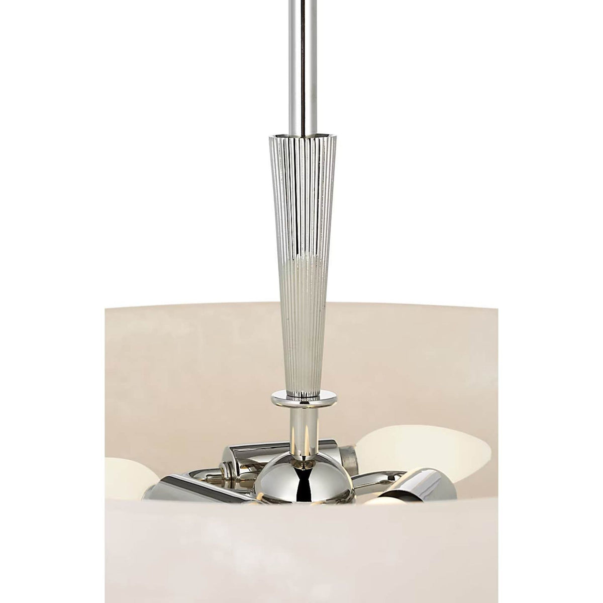 AERIN Pascal 19" Bowl Pendant in Polished Nickel with Alabaster W19"