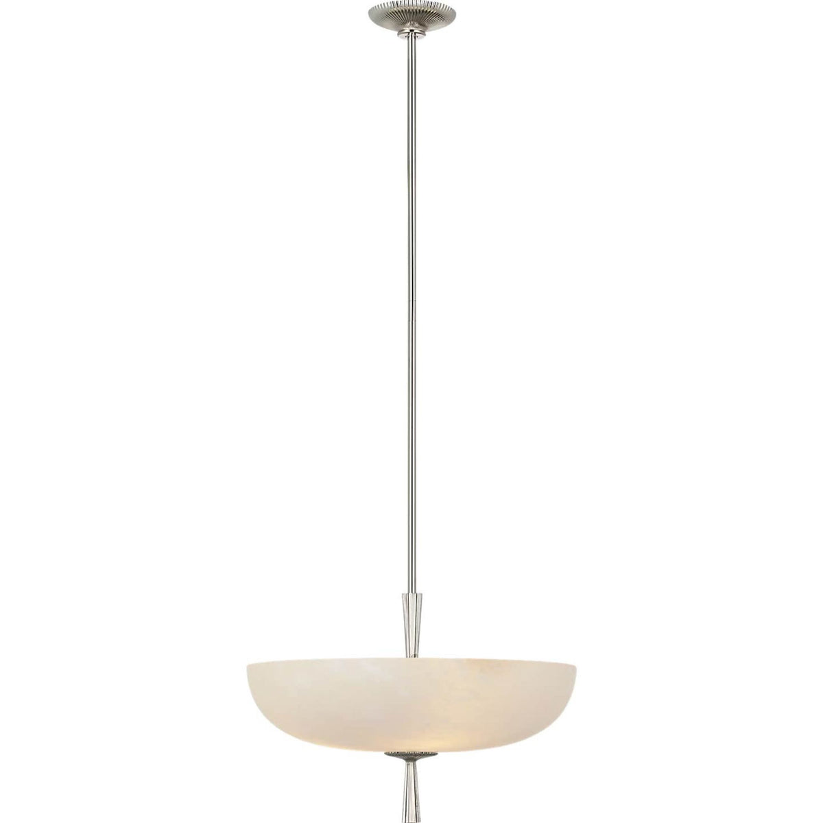 AERIN Pascal 19" Bowl Pendant in Polished Nickel with Alabaster W19"