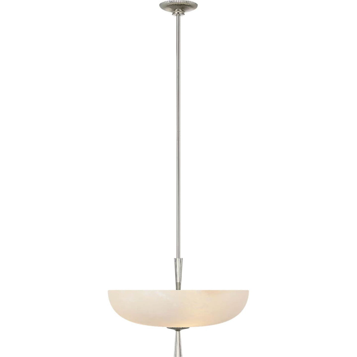 AERIN Pascal 19" Bowl Pendant in Polished Nickel with Alabaster W19"