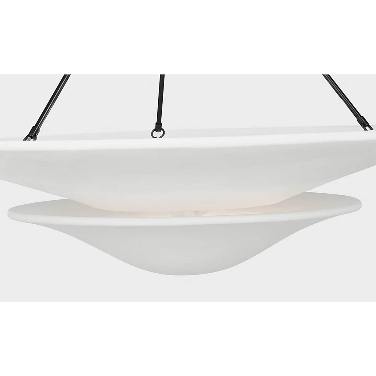 AERIN Mollino 40" Chandelier in Bronze with Plaster White Shade W40" x H26.5"
