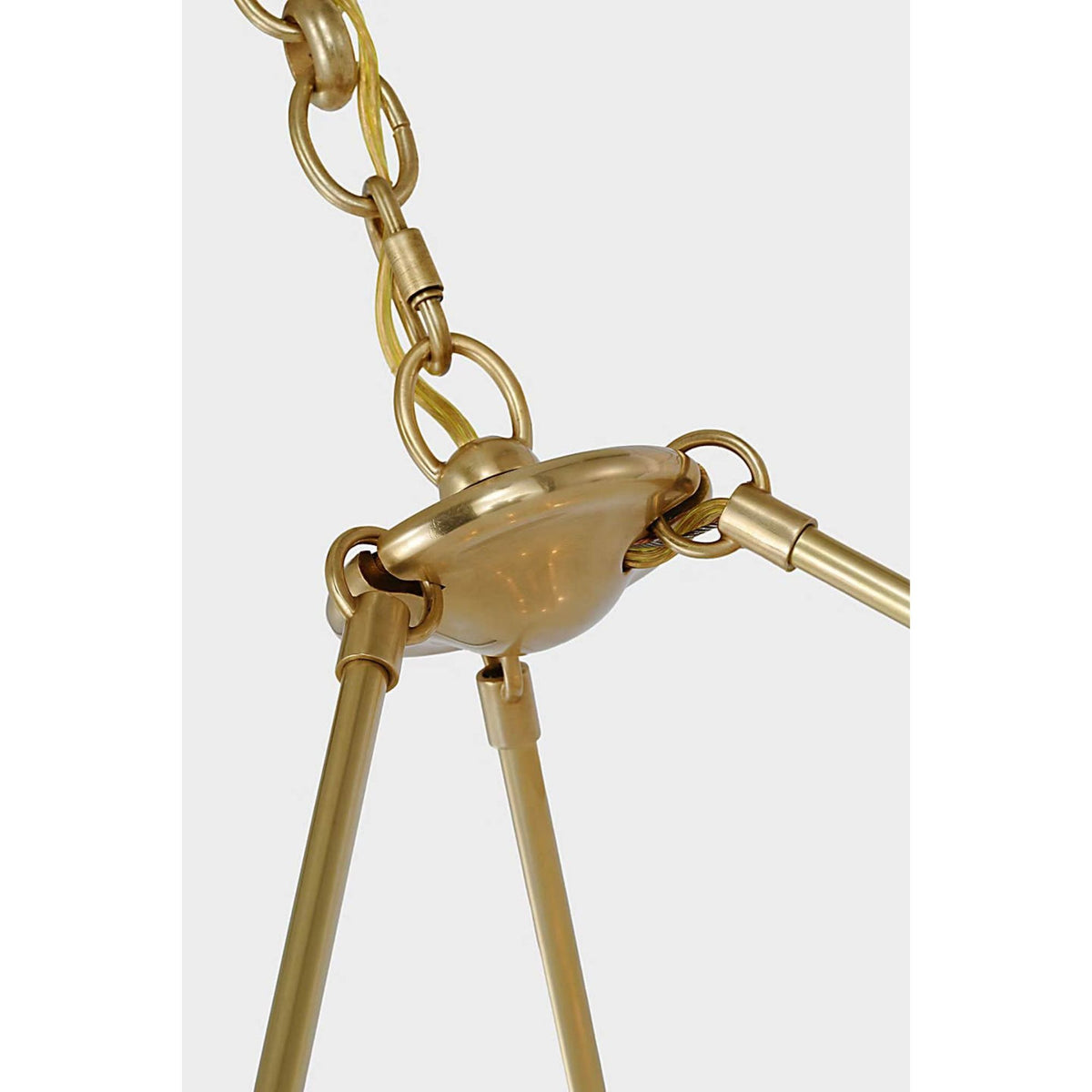 AERIN Mollino 40" Chandelier in Hand-Rubbed Antique Brass with Plaster White Shade W40" x H26.5"