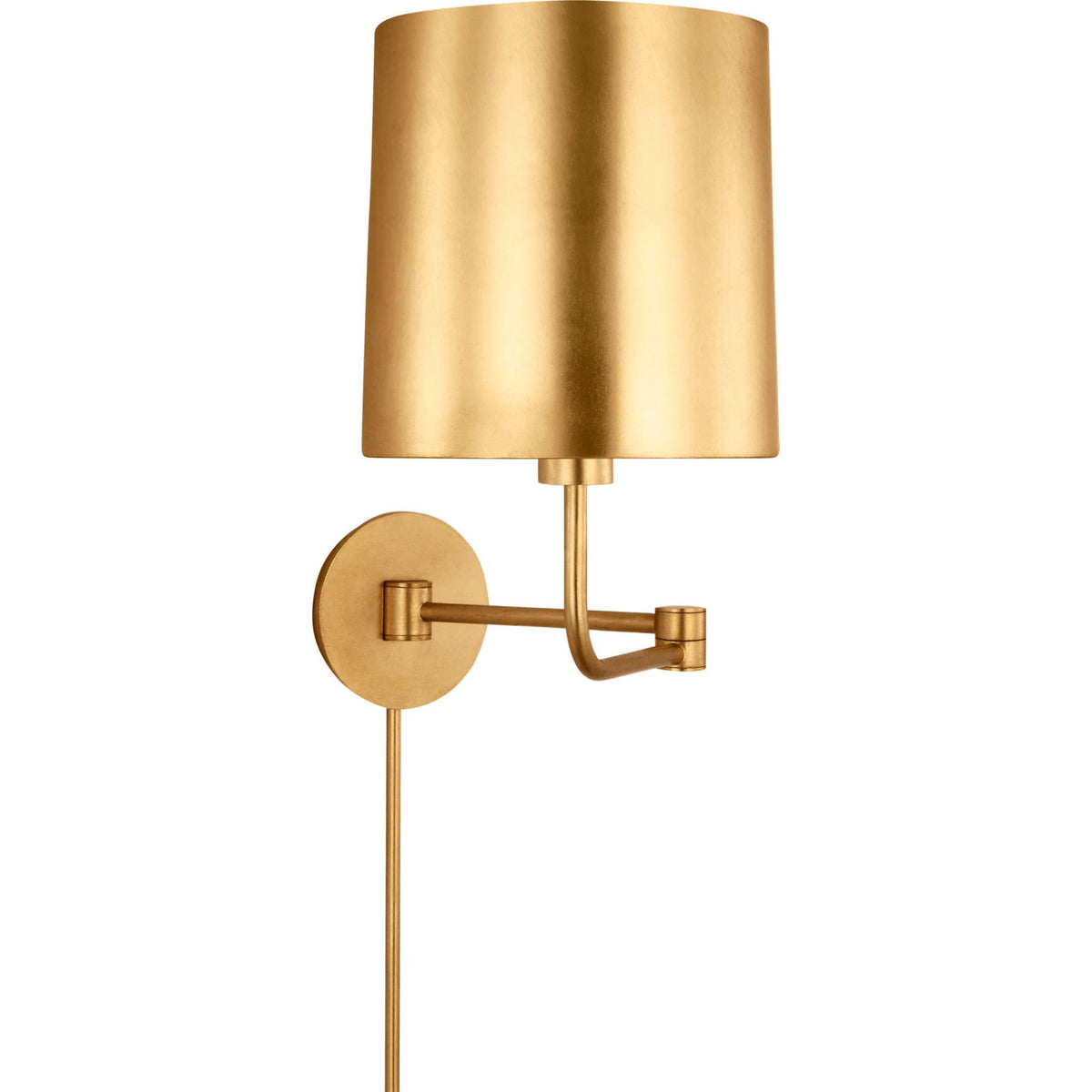 Barbara Barry Go Lightly Swing Arm Wall Light in Gild with Gild Shade W8.75" x H15.75" x E8.75" - 21"