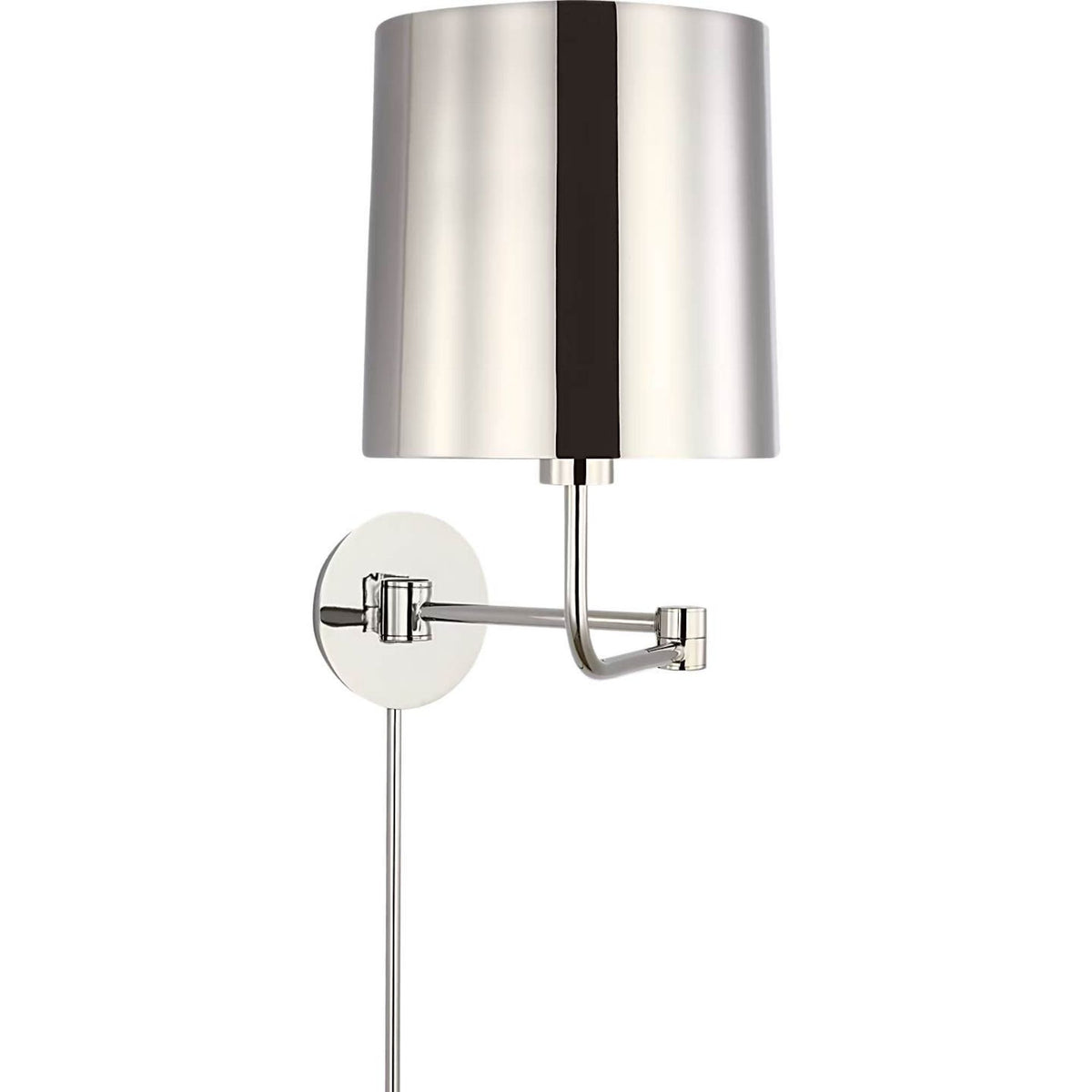 Barbara Barry Go Lightly Swing Arm Wall Light in Polished Nickel with Polished Nickel Shade W8.75" x H15.75" x E8.75" - 21"