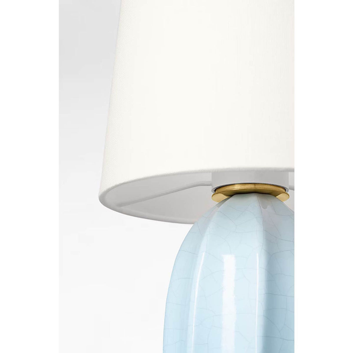 Barbara Barry Melanie 12" Cordless Accent Lamp in Crackled Moonseed with Linen Shade W8.5" x H12"