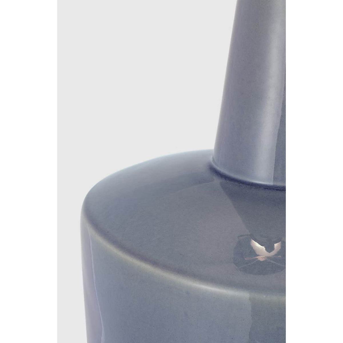 Barbara Barry Paros 31" Table Lamp in Polar Blue Crackle with Linen Drum Shade W17" x H31"