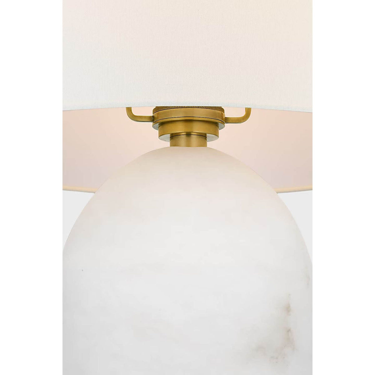 Barbara Barry Folly 27" Rotatable Cordless Table Lamp in Alabaster with Linen Shade W16.25" x H27.25"