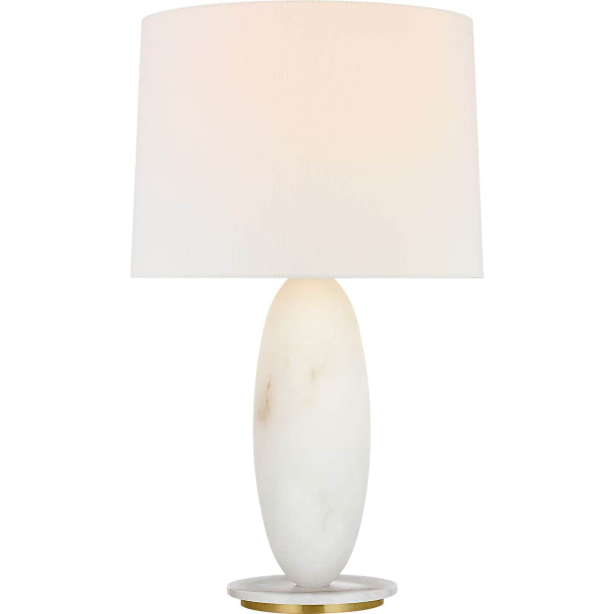 Barbara Barry Folly 27" Rotatable Cordless Table Lamp in Alabaster with Linen Shade W16.25" x H27.25"