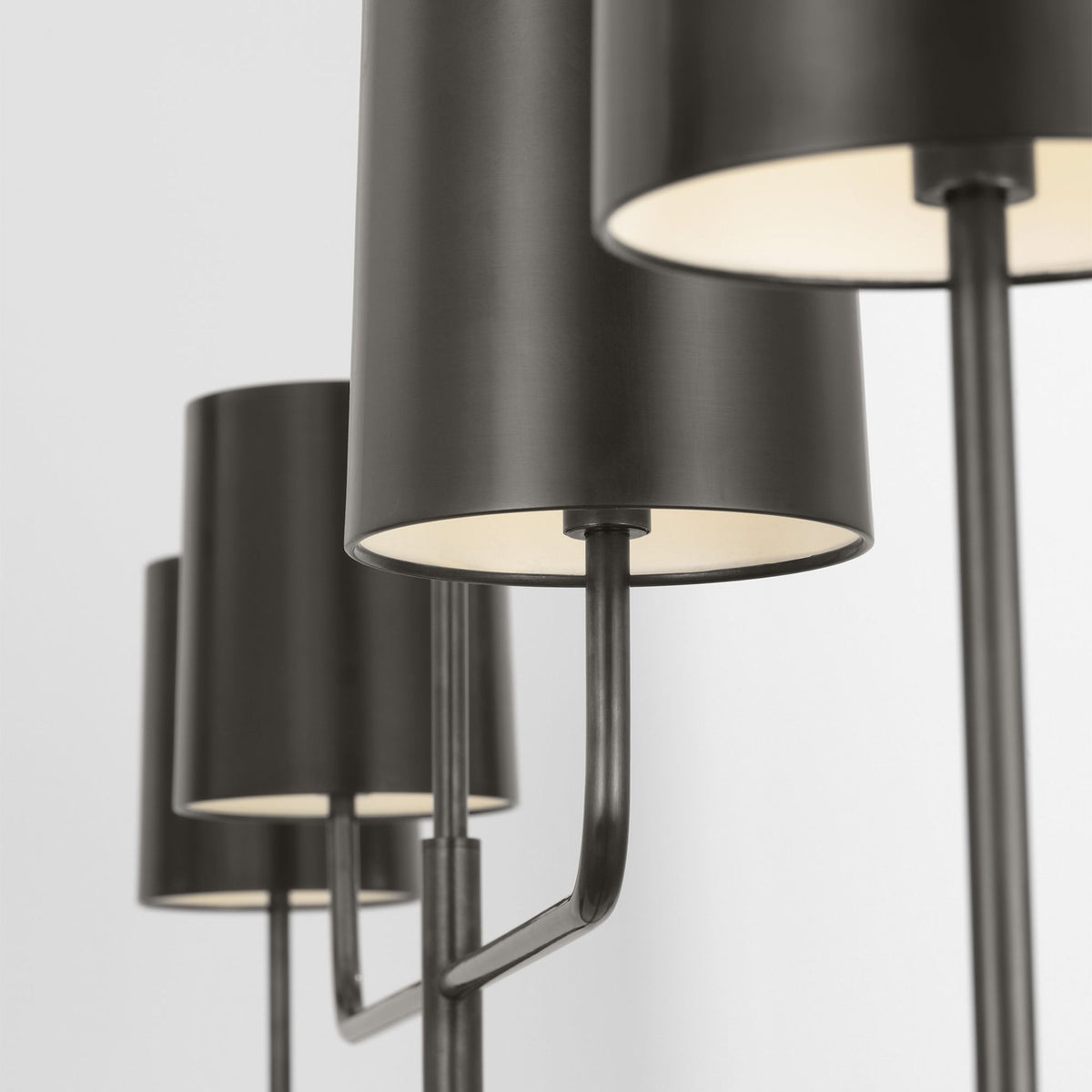 Barbara Barry Go Lightly 70" Four Light Linear Chandelier in Bronze with Bronze Shades W6" x 70"