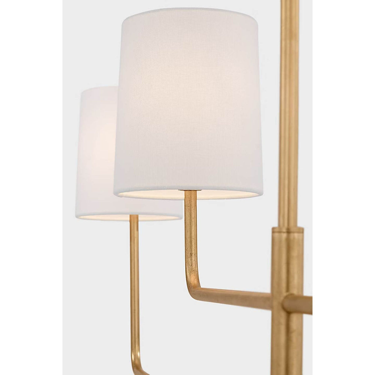 Barbara Barry Go Lightly 70" Four Light Linear Chandelier in Gild with Linen Shades W6" x 70"