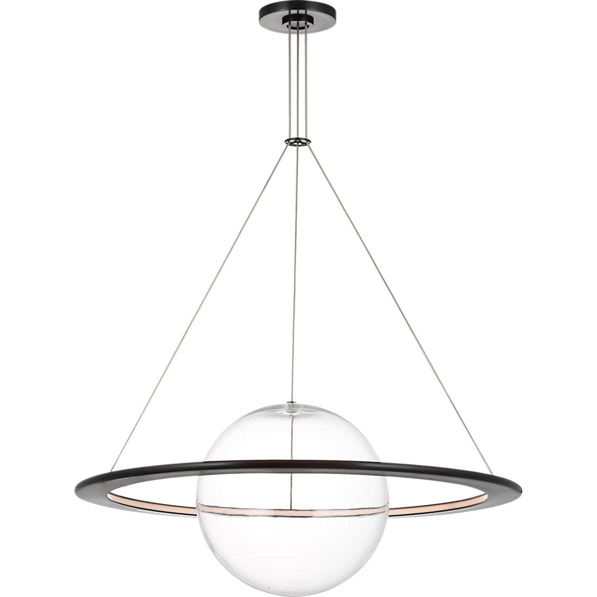 Barbara Barry Cosmos 28" Ring and Orb Chandelier in Bronze with Clear Glass W27.5"