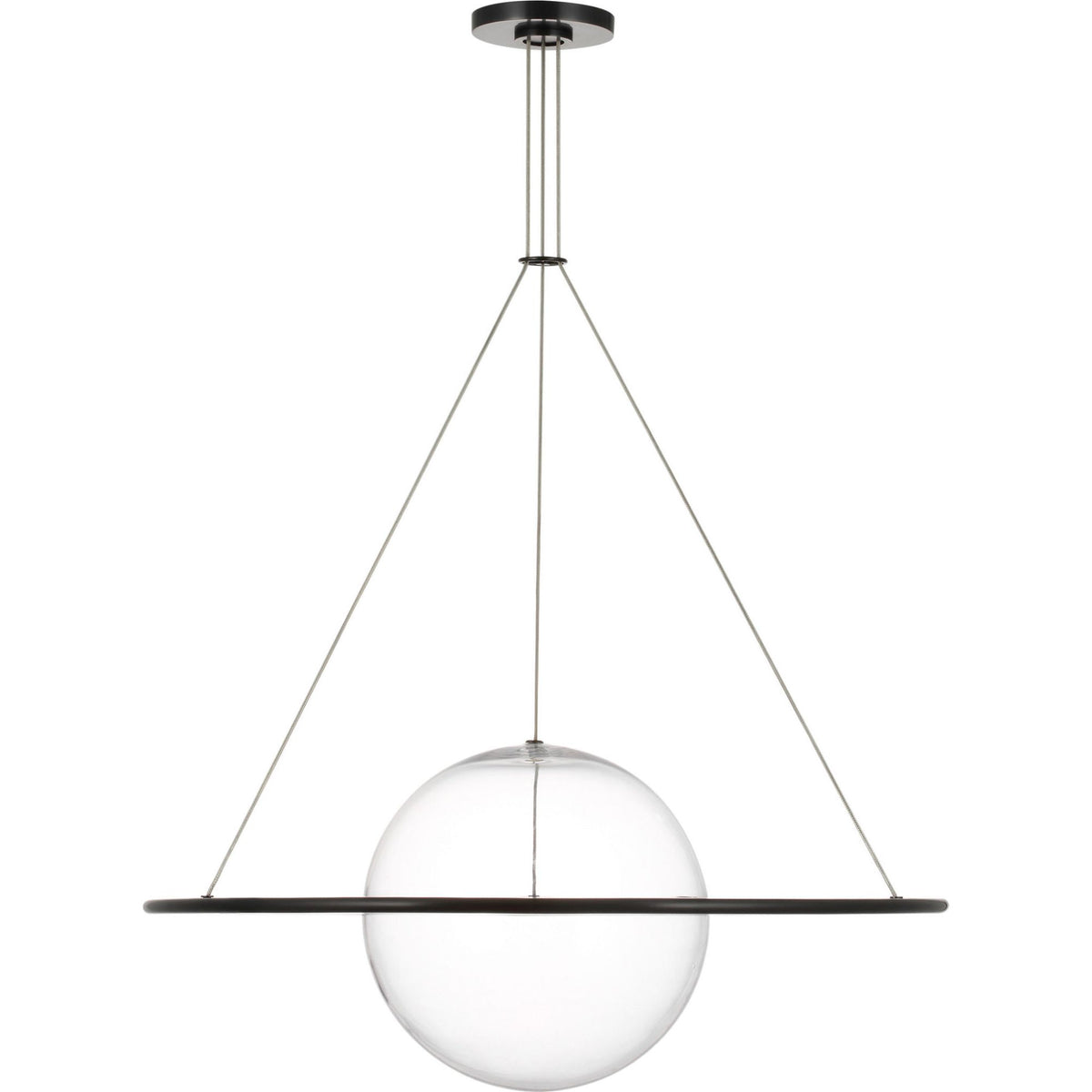 Barbara Barry Cosmos 28" Ring and Orb Chandelier in Bronze with Clear Glass W27.5"