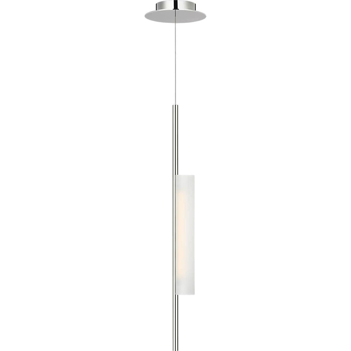 Barbara Barry Windchime 3" Single Pendant in Polished Nickel with Soft Etched Glass W2.5"