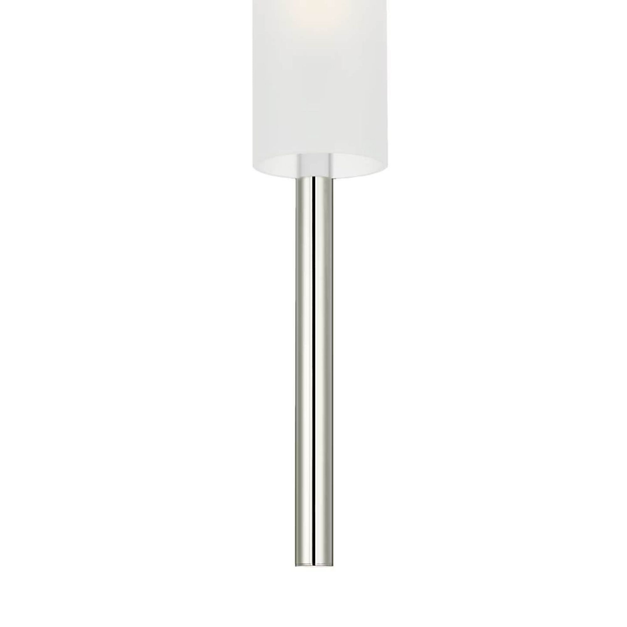 Barbara Barry Windchime 3" Single Pendant in Polished Nickel with Soft Etched Glass W2.5"