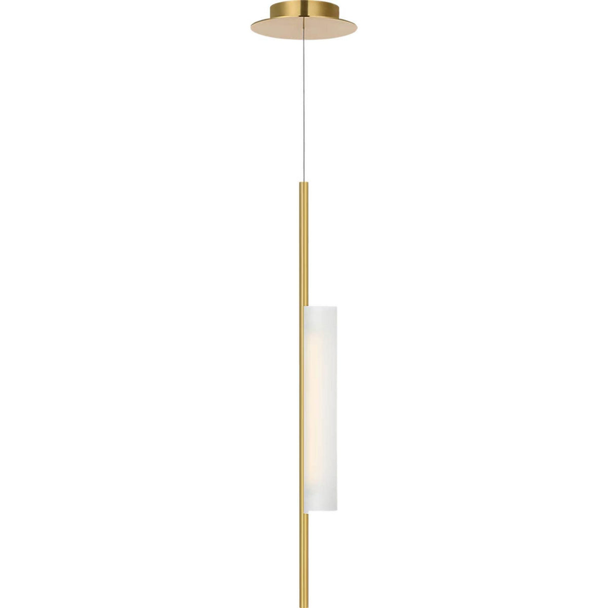 Barbara Barry Windchime 3" Single Pendant in Soft Brass with Soft Etched Glass W2.5"