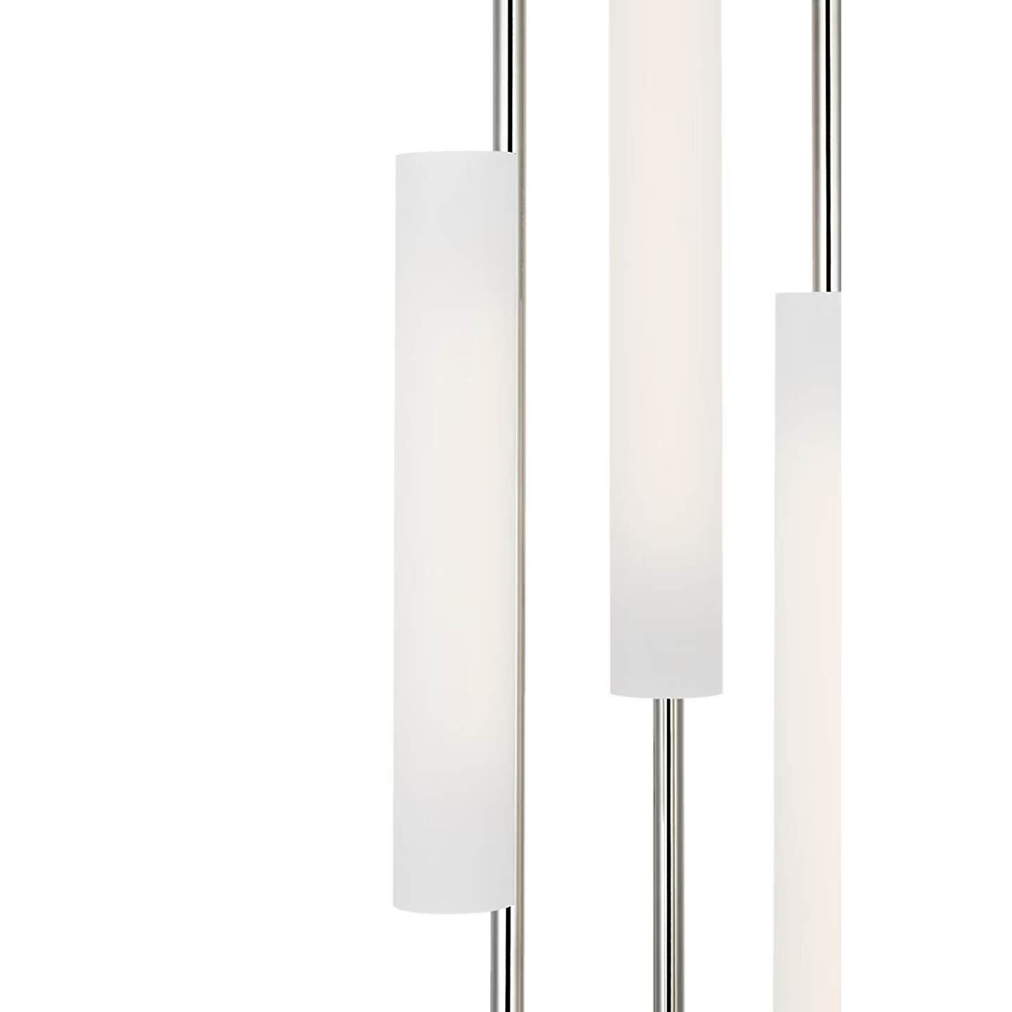 Barbara Barry Windchime 12" 3 Light Chandelier in Polished Nickel with Soft Etched Glass W11.25"