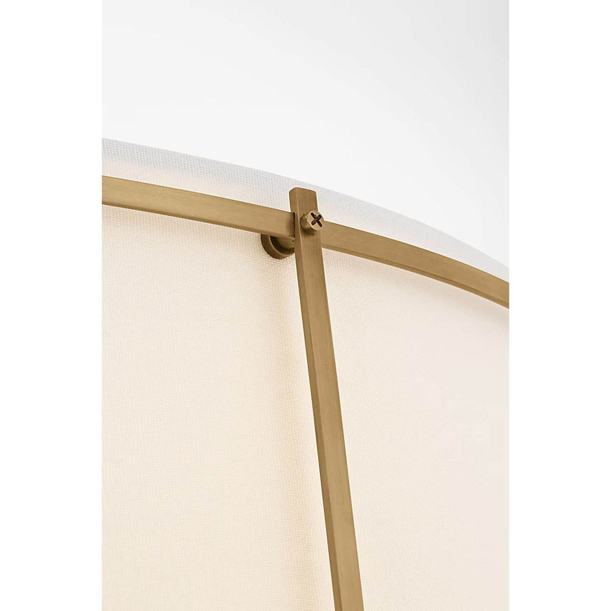 Carrier and Company Callaway 22" Flush Mount in Hand-Rubbed Antique Brass with Linen Shade and Frosted Acrylic W22.25" x H7"