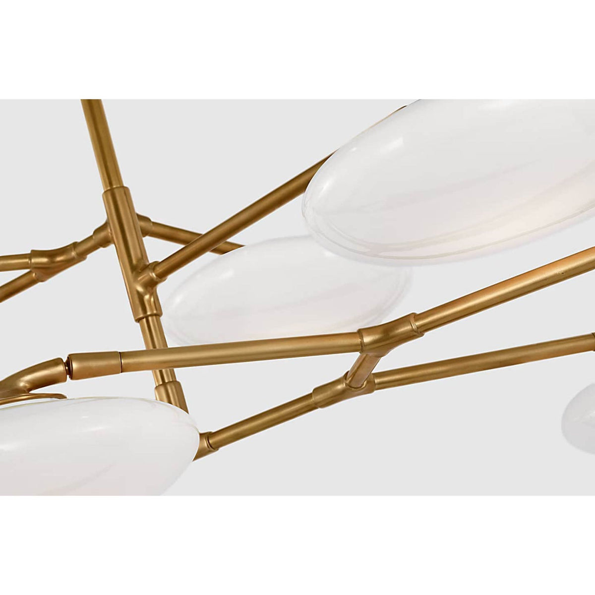 Champalimaud Brindille Extra Large Two Tier Chandelier in Soft Brass with White Glass W65"