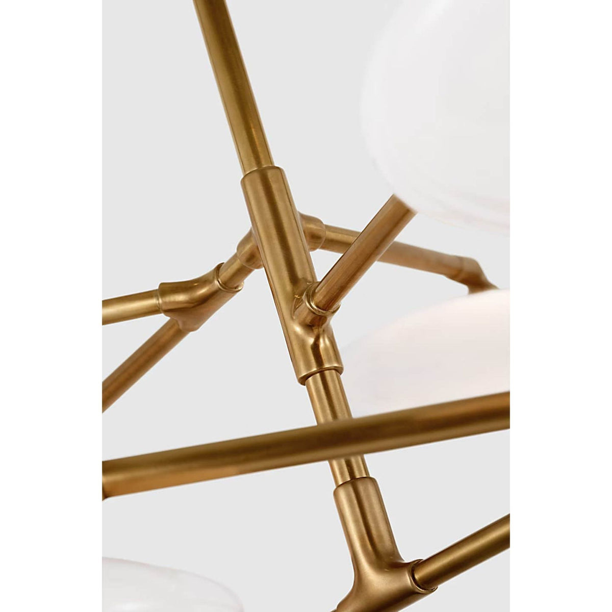 Champalimaud Brindille Extra Large Two Tier Chandelier in Soft Brass with White Glass W65"