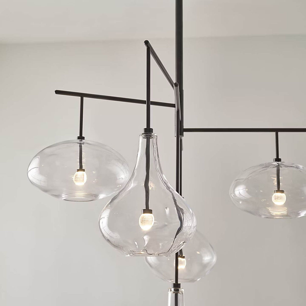 Champalimaud Lomme XL Chandelier in Gun Metal with Clear Glass W38.25"