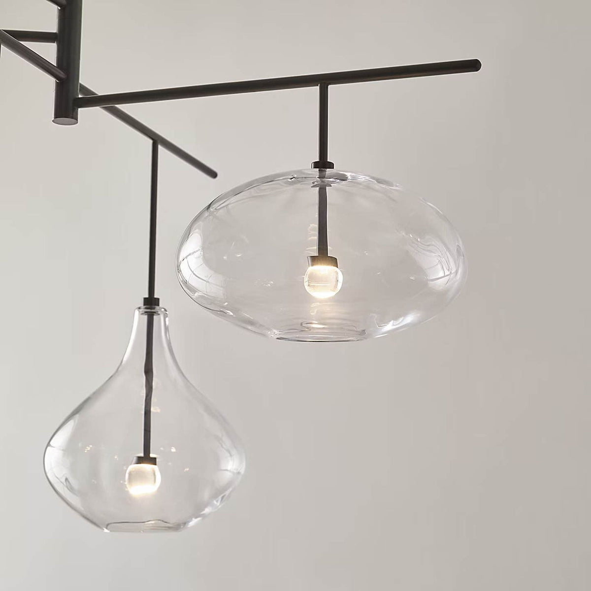 Champalimaud Lomme XL Chandelier in Gun Metal with Clear Glass W38.25"