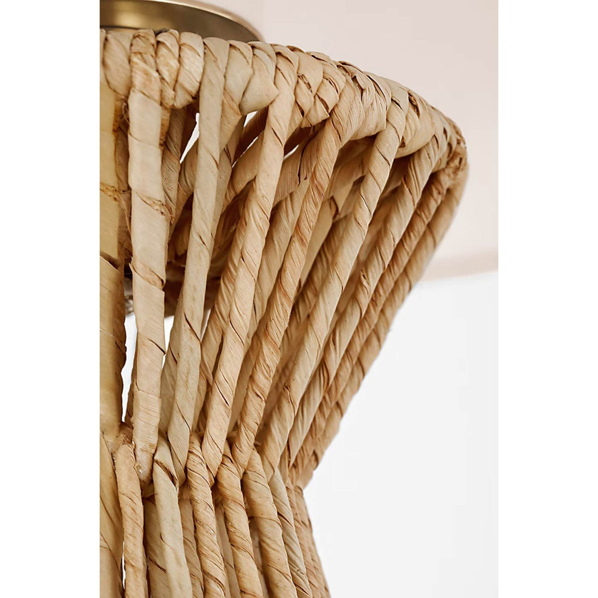 Chapman & Myers Antigua 15" Cordless Accent Lamp in Natural Abaca with Linen Shade W10" x H14.75"