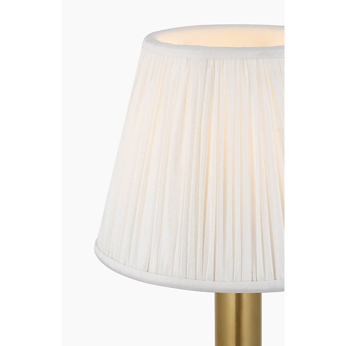 Chapman & Myers Connie 12" Cordless Accent Lamp in Antique-Burnished Brass with Silk Pleated Shade W6.5" x H12"