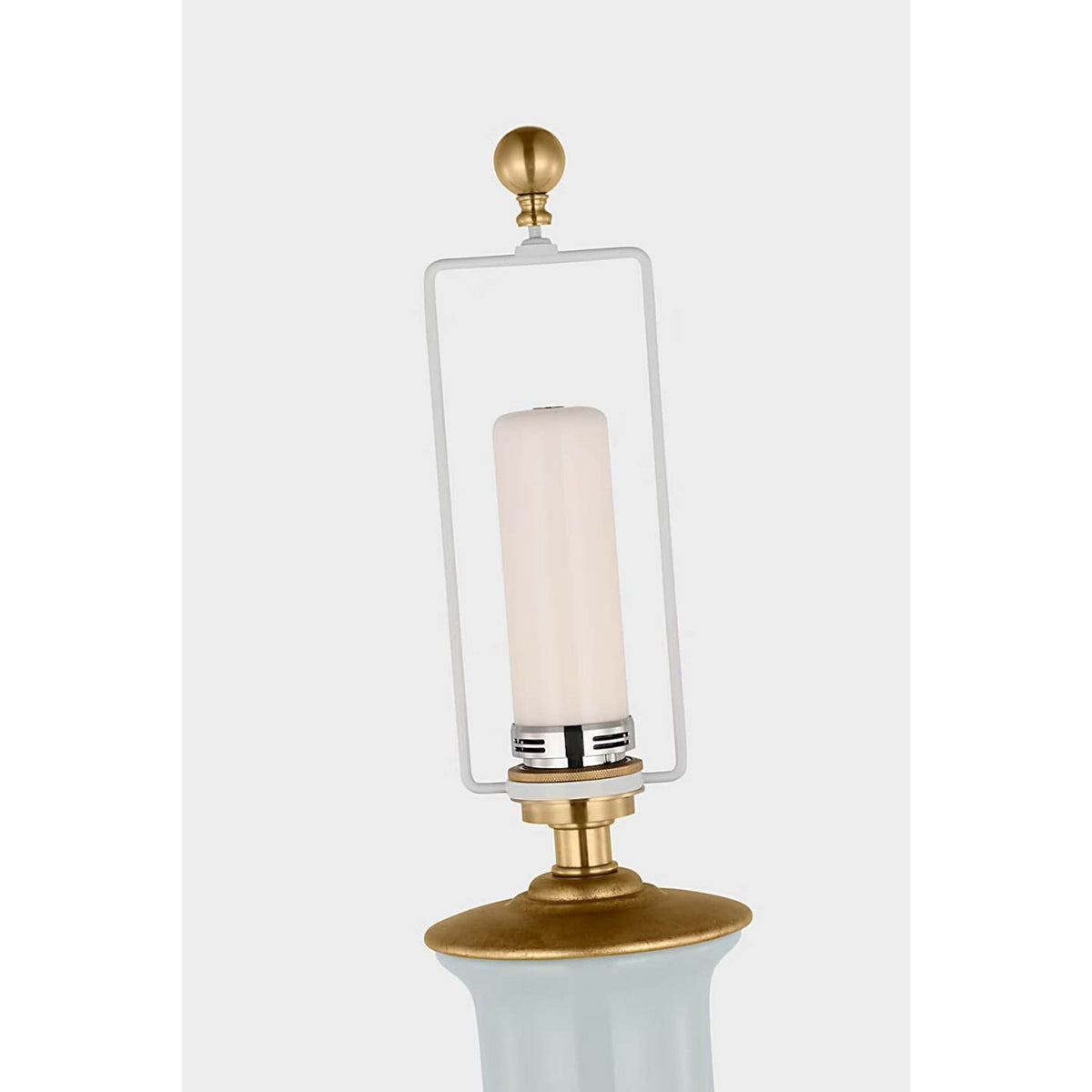 Chapman & Myers Lambay Cordless Table Lamp in Ice Blue with Linen Shade W20" x H32.25"