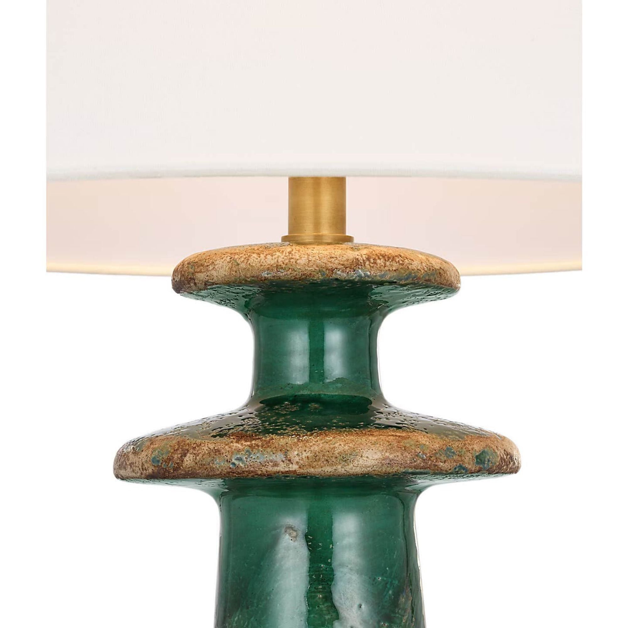 Chapman & Myers Temara 28" Table Lamp in Corsican Green with Linen Shade W18.75" x H28.25"