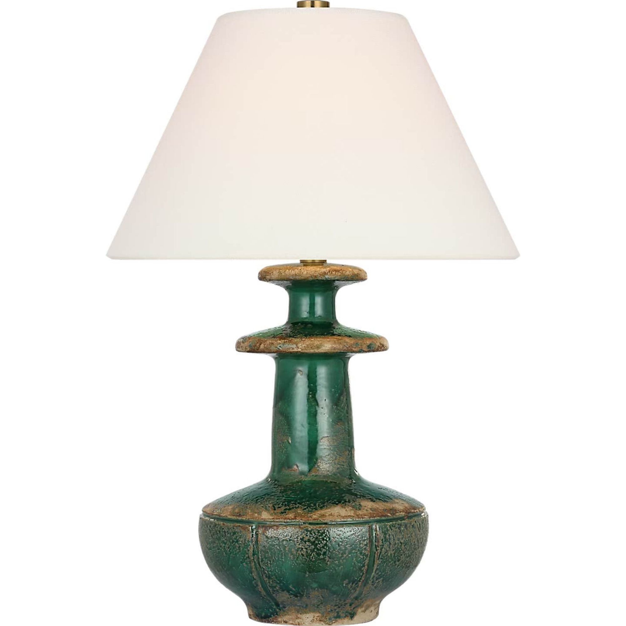 Chapman & Myers Temara 28" Table Lamp in Corsican Green with Linen Shade W18.75" x H28.25"
