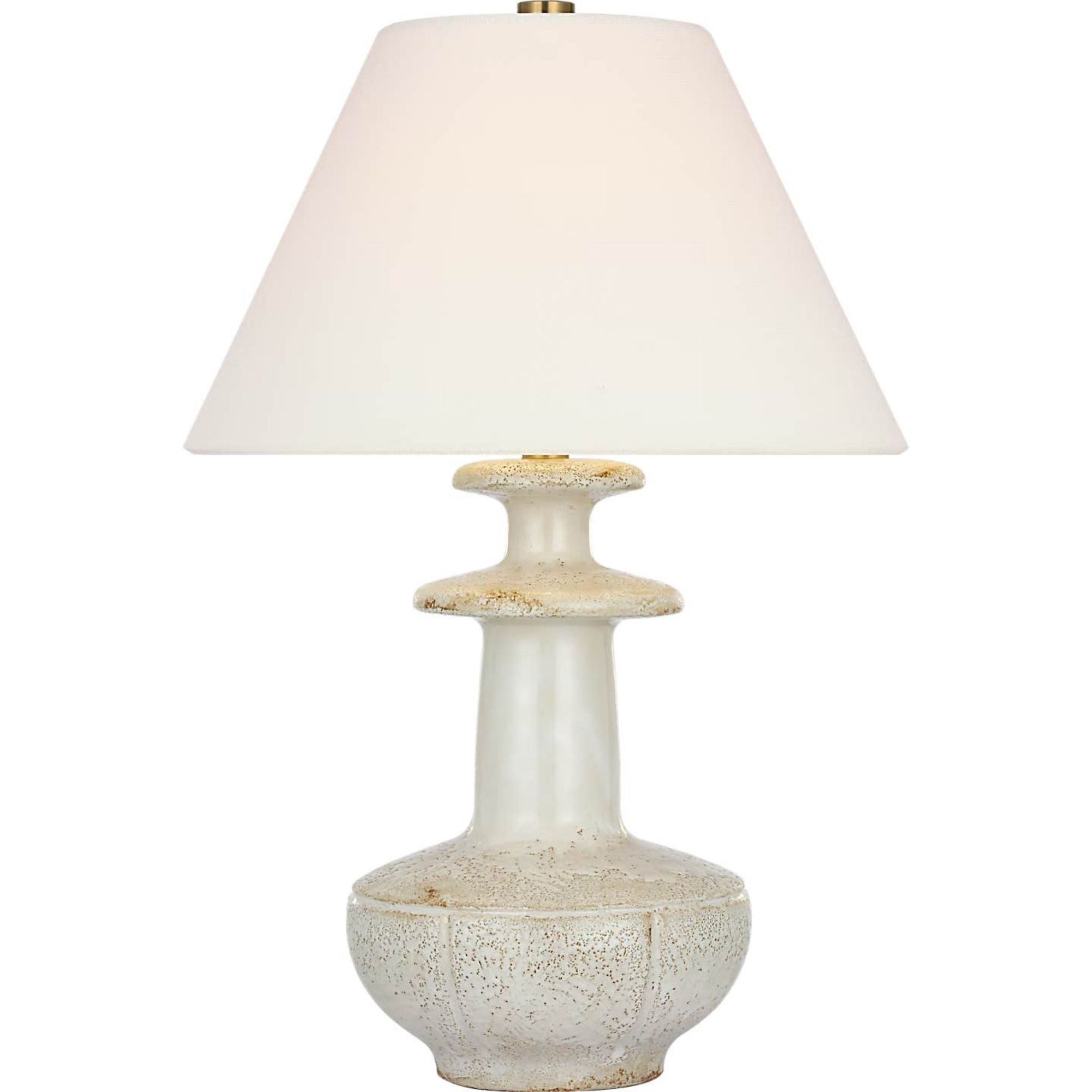 Chapman & Myers Temara 28" Table Lamp in Corsican White with Linen Shade W18.75" x H28.25"