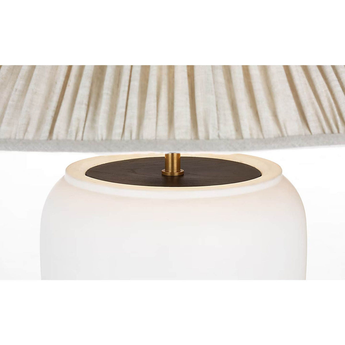 Chapman & Myers Anwen 23" Cordless Table Lamp in Chantilly with Natural Linen Pleated Shade W20.5" x H23"