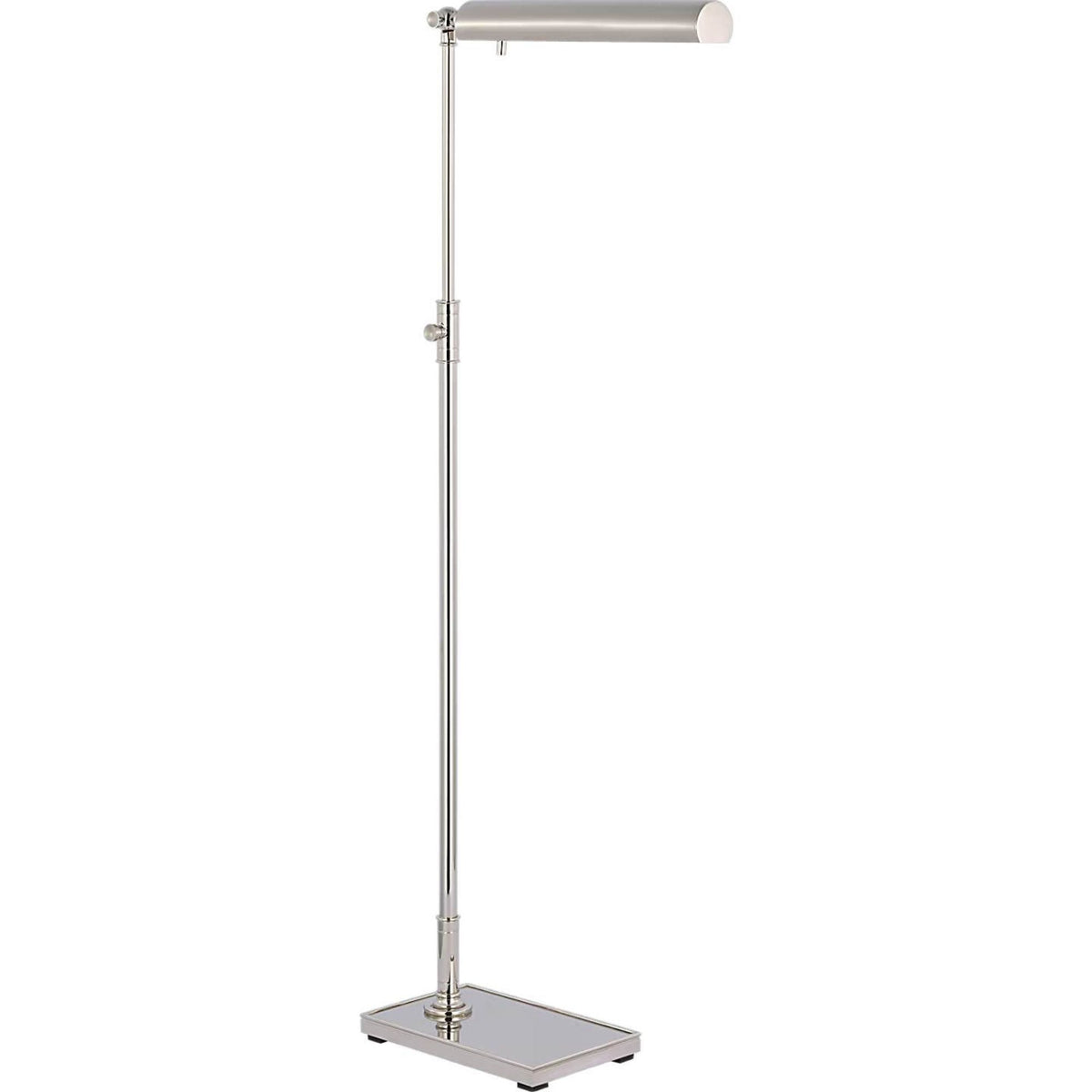 Chapman & Myers Lawton Medium Adjustable Pharmacy Lamp in Polished Nickel W6" x H41" - 52" x E10" - 15.5"