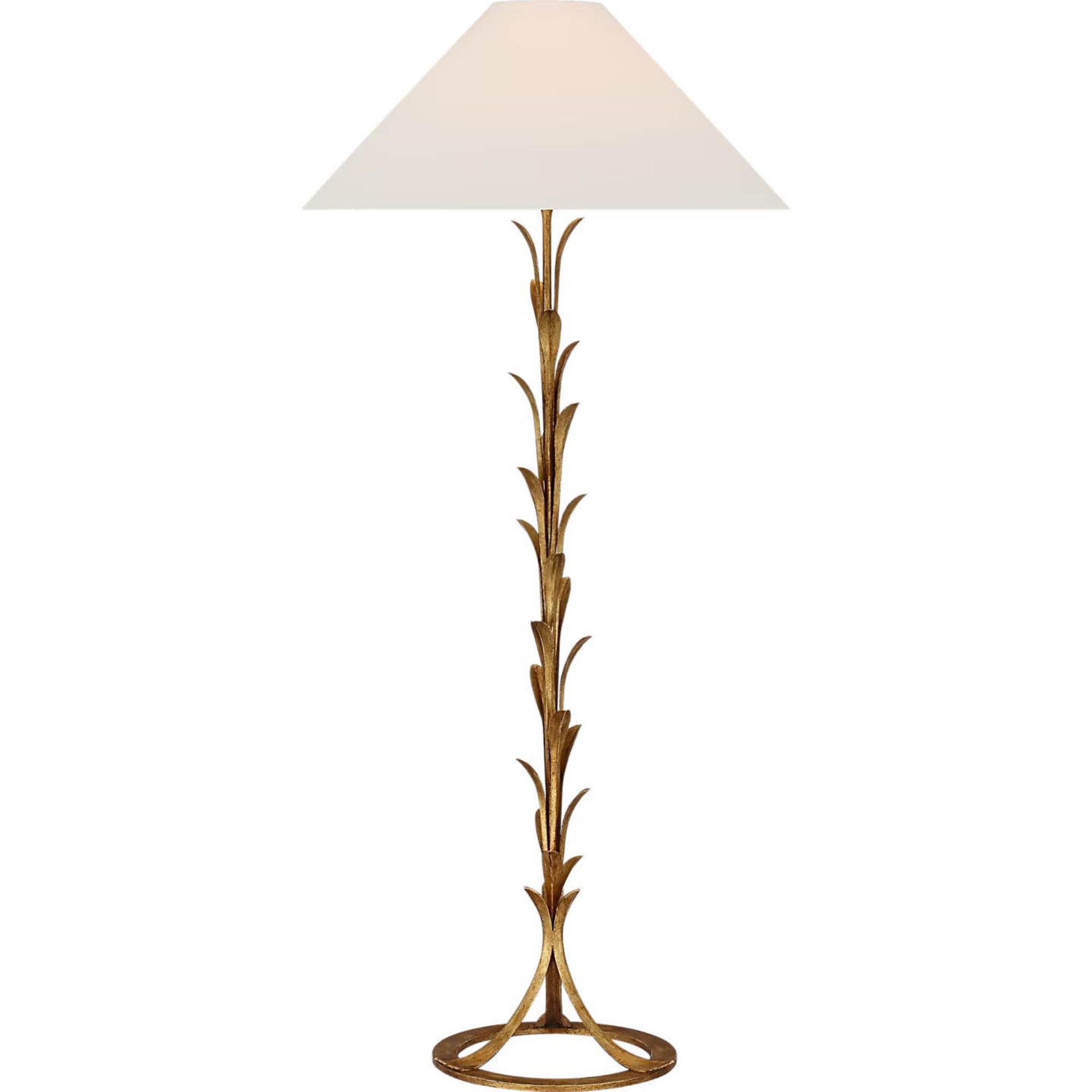 Chapman & Myers Provenz 62" Floor Lamp in French Gild with Linen Shade W28" x H62.25"