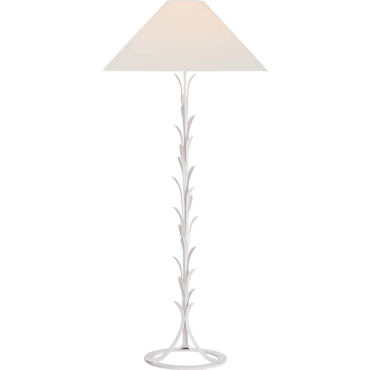 Chapman & Myers Provenz 62" Floor Lamp in Plaster White with Linen Shade W28" x H62.25"