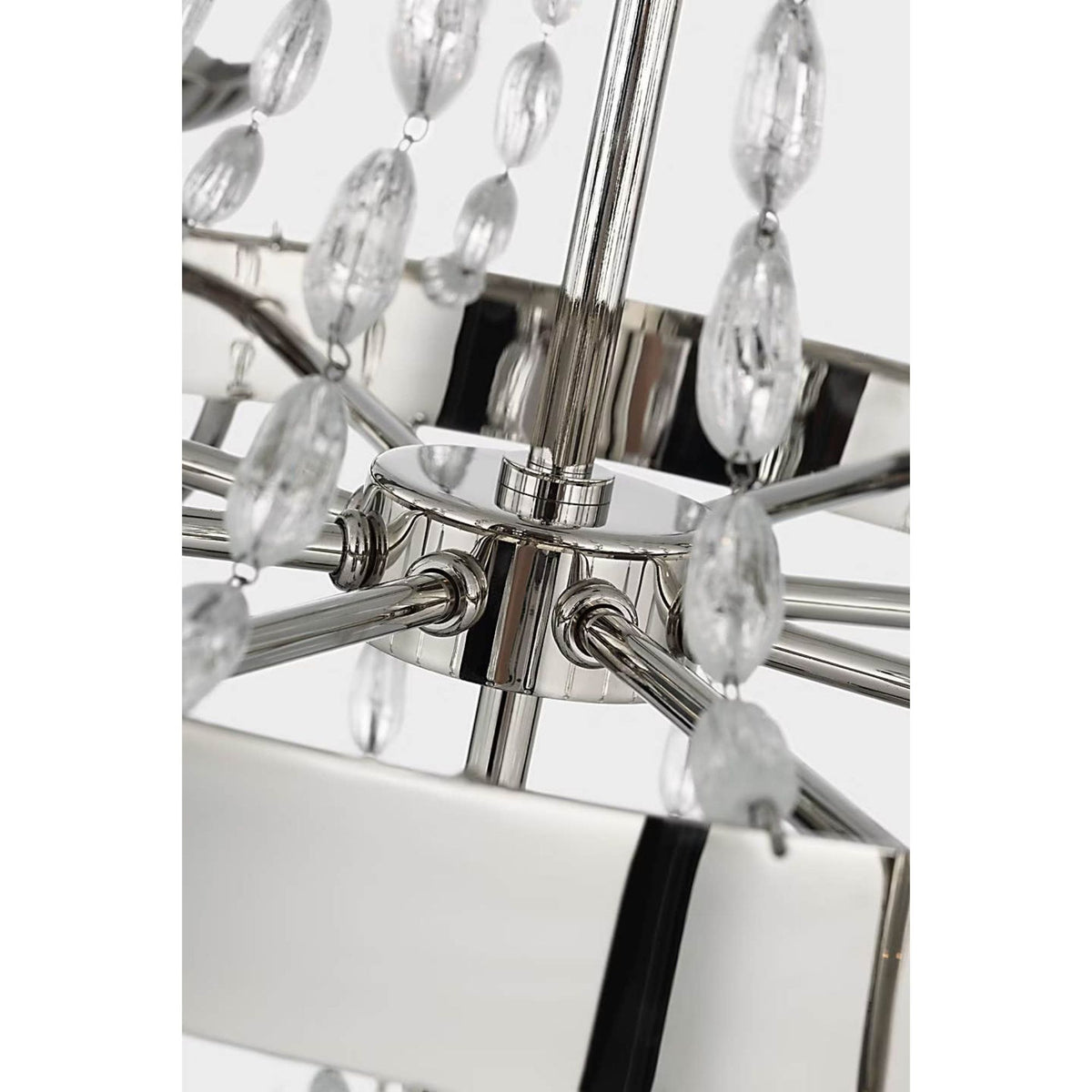 Chapman & Myers Paris Flea Market Large Chandelier in Polished Nickel with Seeded Glass W32.5" x H34"