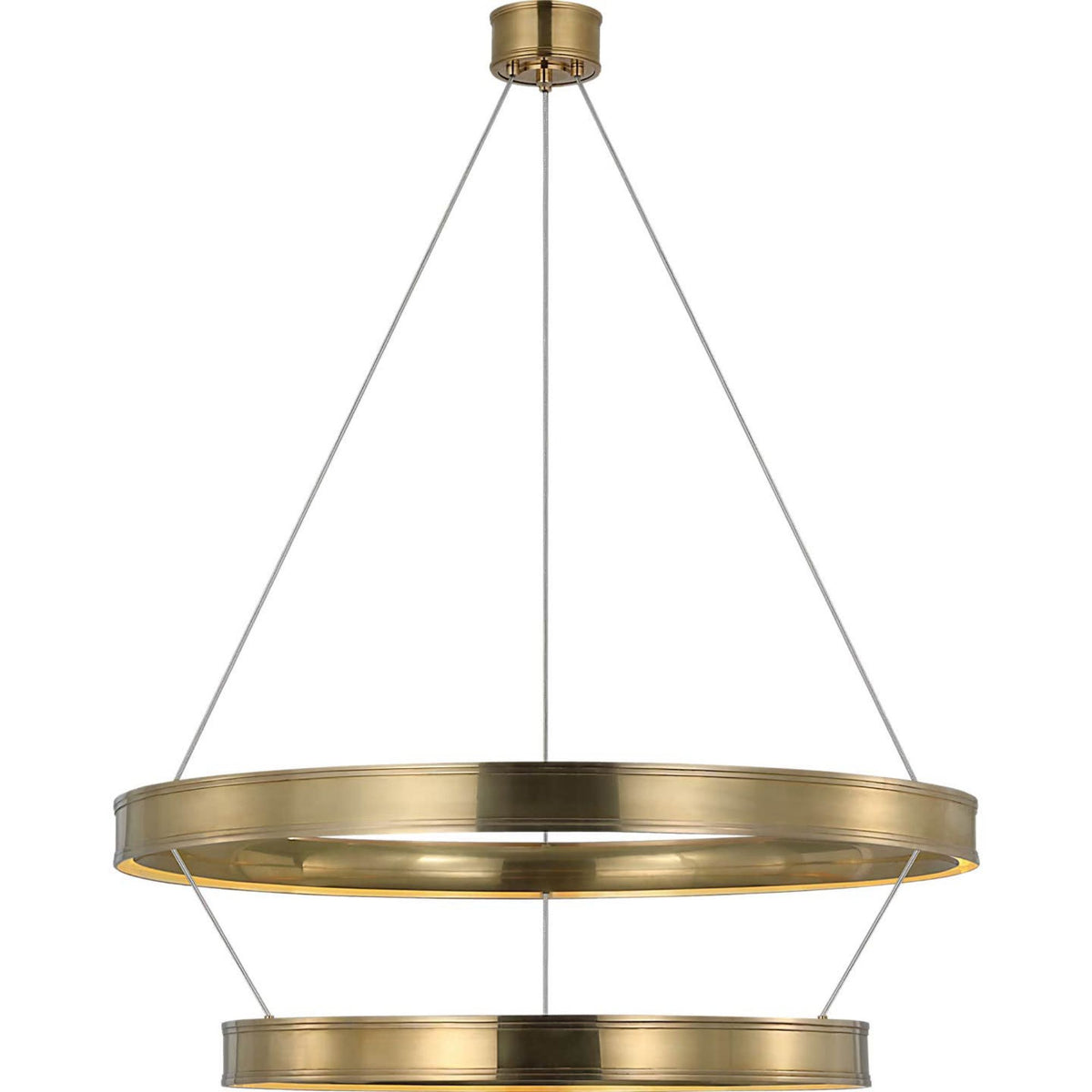 Chapman & Myers Connery 40" Two-Tier Ring Chandelier in Antique-Burnished Brass W40.5"