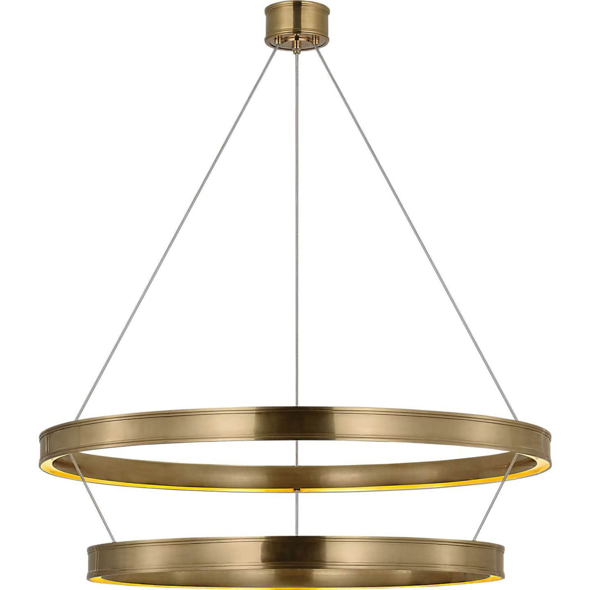 Chapman & Myers Connery 50" Two-Tier Ring Chandelier in Antique-Burnished Brass W50.25"