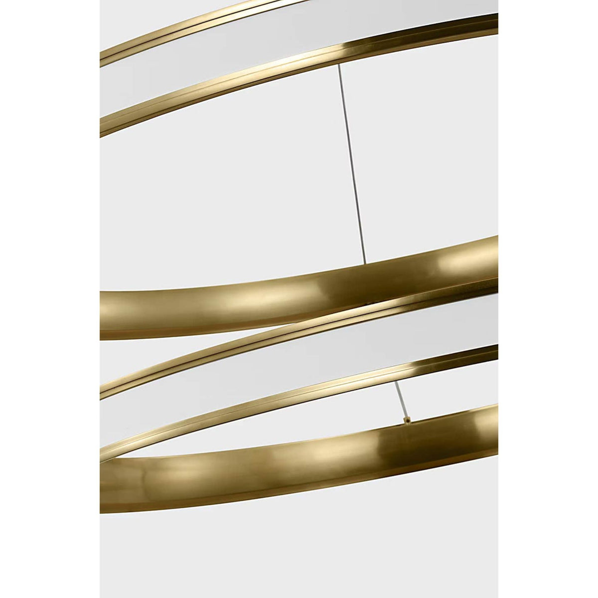 Chapman & Myers Connery 50" Two-Tier Ring Chandelier in Matte White and Antique-Burnished Brass W50.25"