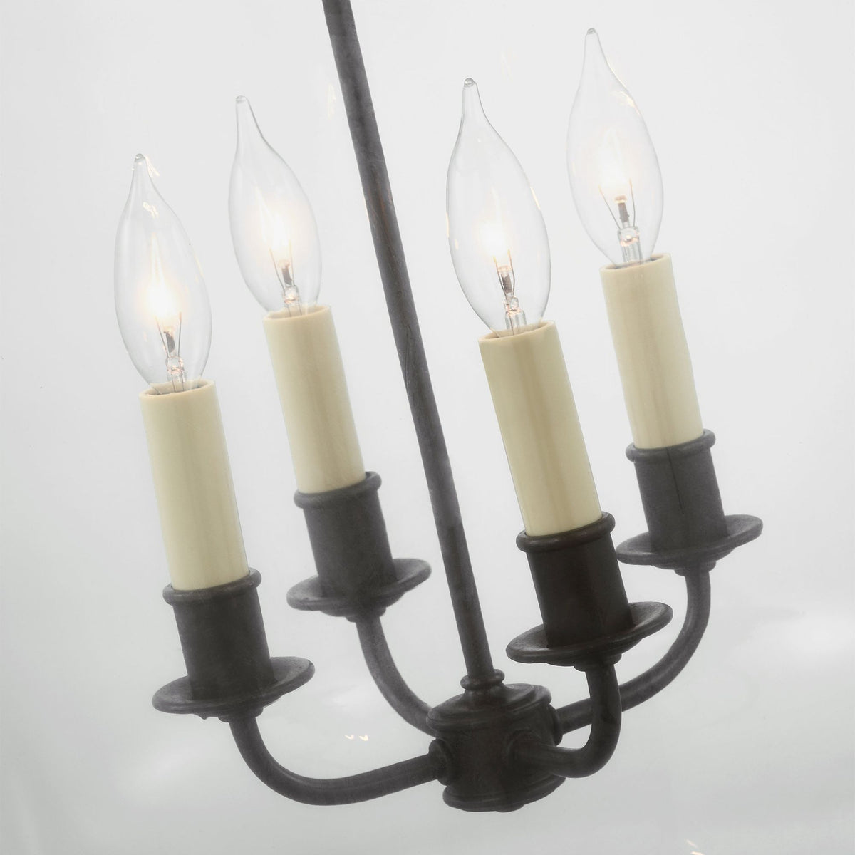 Chapman & Myers Lorford Smoke Bell Lantern in Aged Iron with Clear Glass W20" x H33.75"