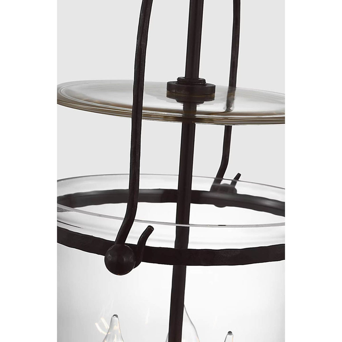 Chapman & Myers Lorford Tall Smoke Bell Lantern in Aged Iron with Clear Glass W10" x H22.75"