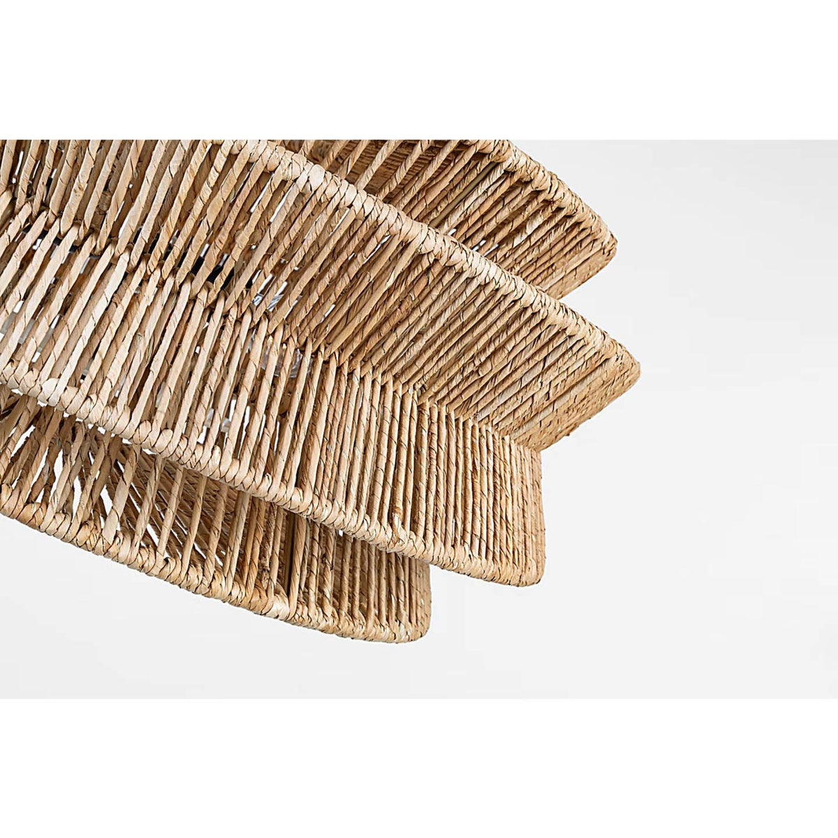 Chapman & Myers Antigua Grande Semi-Flush Mount in Bronze and Natural Abaca W30" x H15.75"