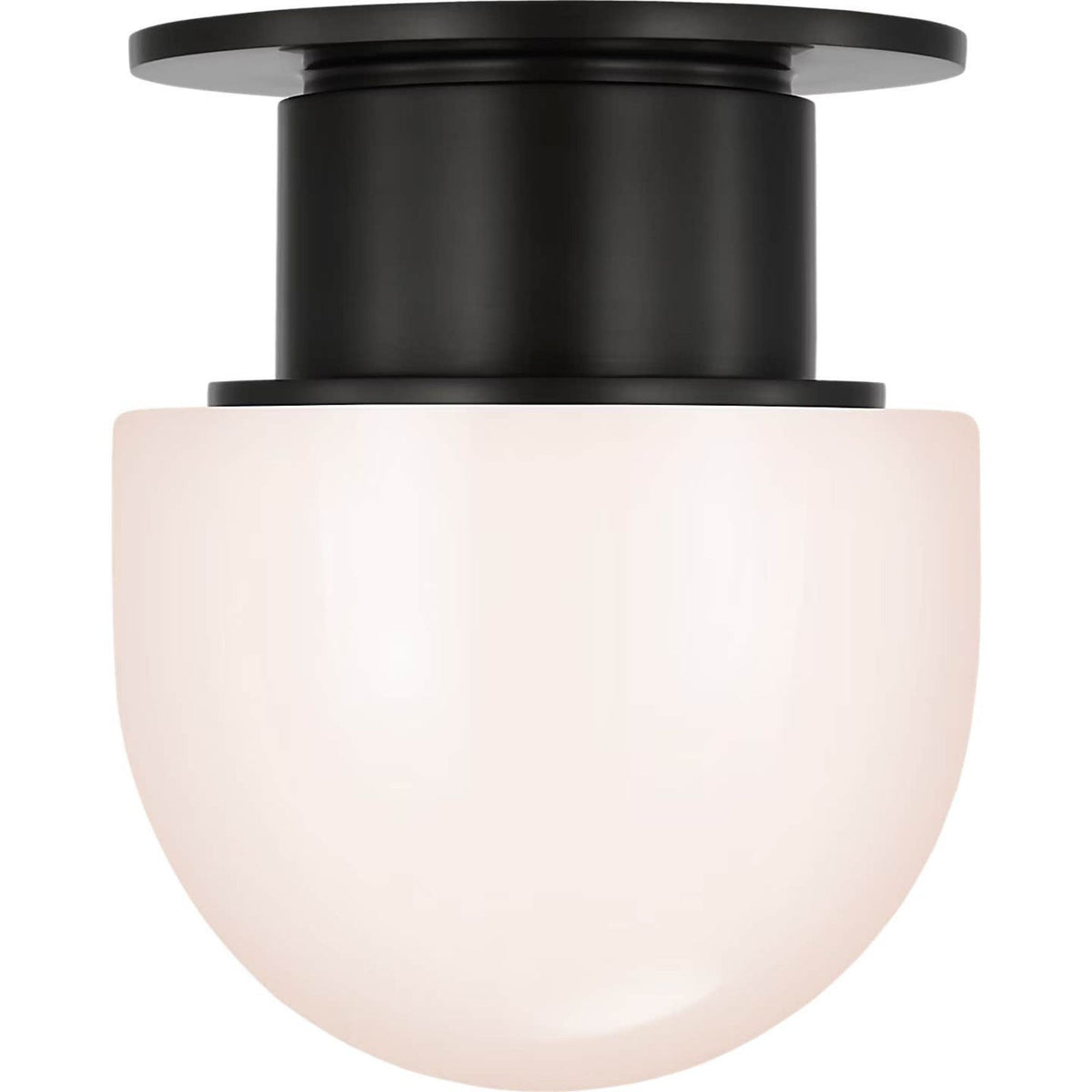 Chapman & Myers Callan 8" Flush Mount in Bronze with White Glass Dome W8" x H9.5"