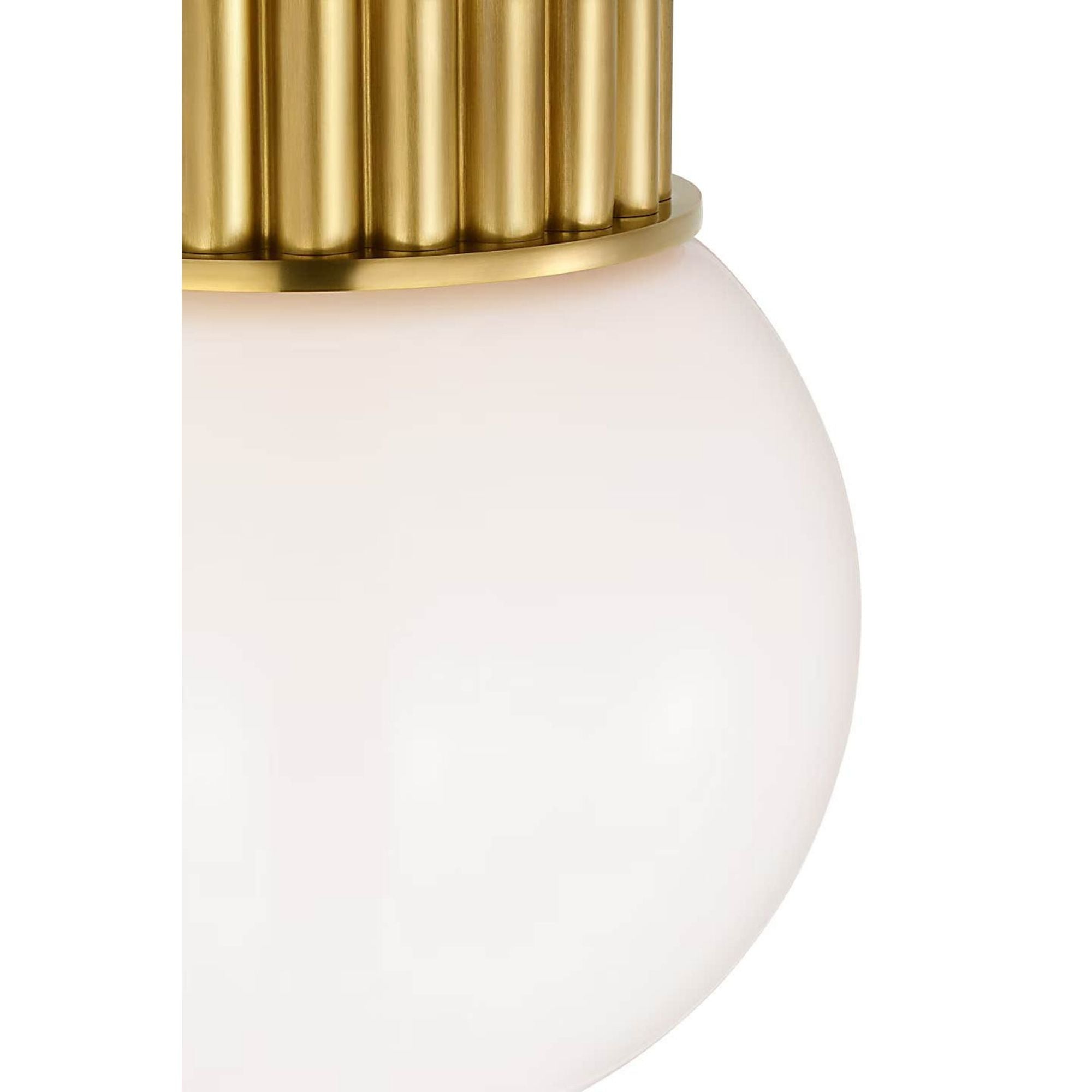 Chapman & Myers Nolan 9" Flush Mount in Antique-Burnished Brass with White Glass Globe W9" x H11"