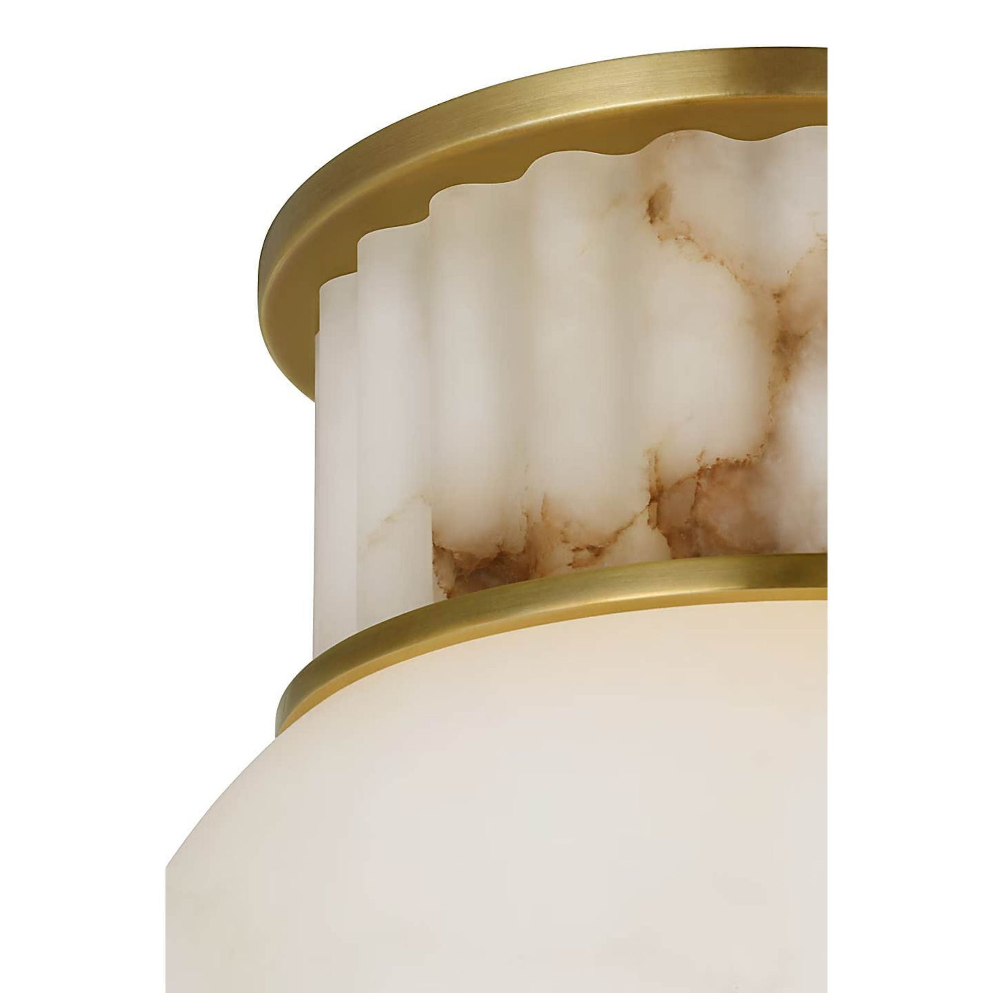 Chapman & Myers Nolan 9" Flush Mount in Alabaster with Alabaster Globe W9" x H11"