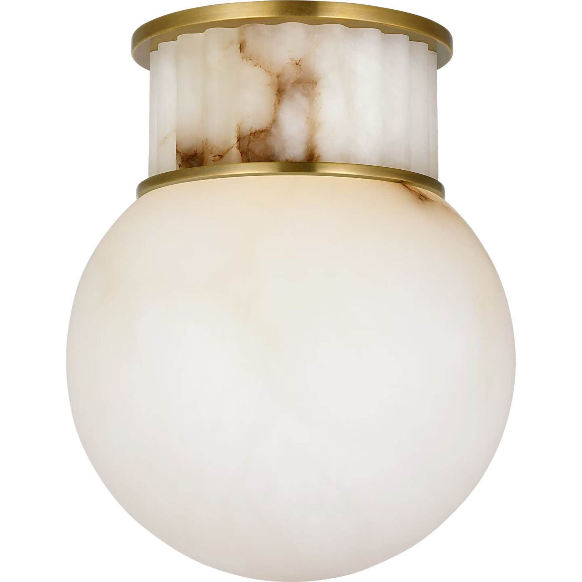 Chapman & Myers Nolan 9" Flush Mount in Alabaster with Alabaster Globe W9" x H11"