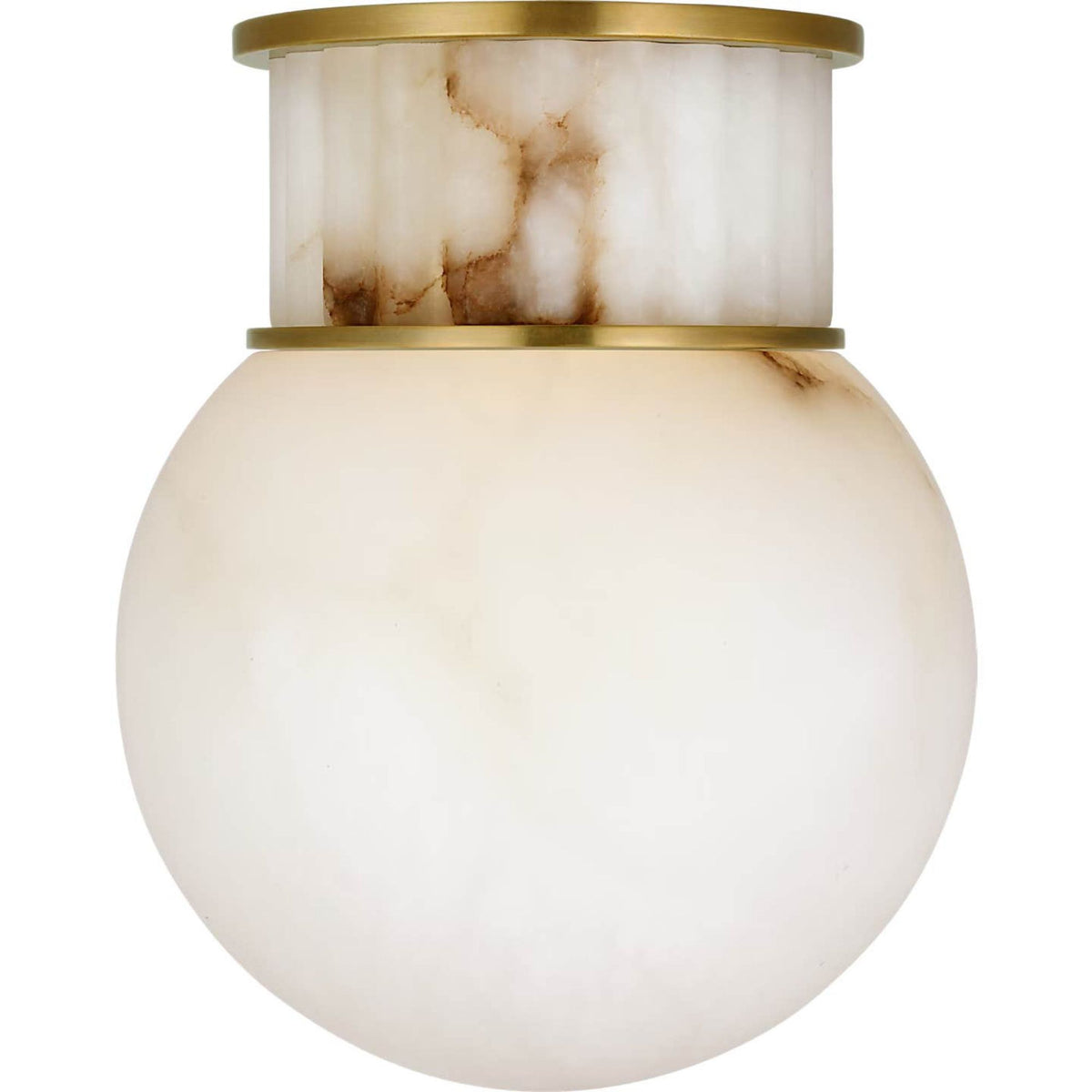 Chapman & Myers Nolan 9" Flush Mount in Alabaster with Alabaster Globe W9" x H11"